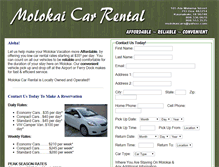 Tablet Screenshot of molokai-car-rental.com